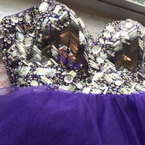Tony Bowls Purple Strapless Homecoming/Prom Dress